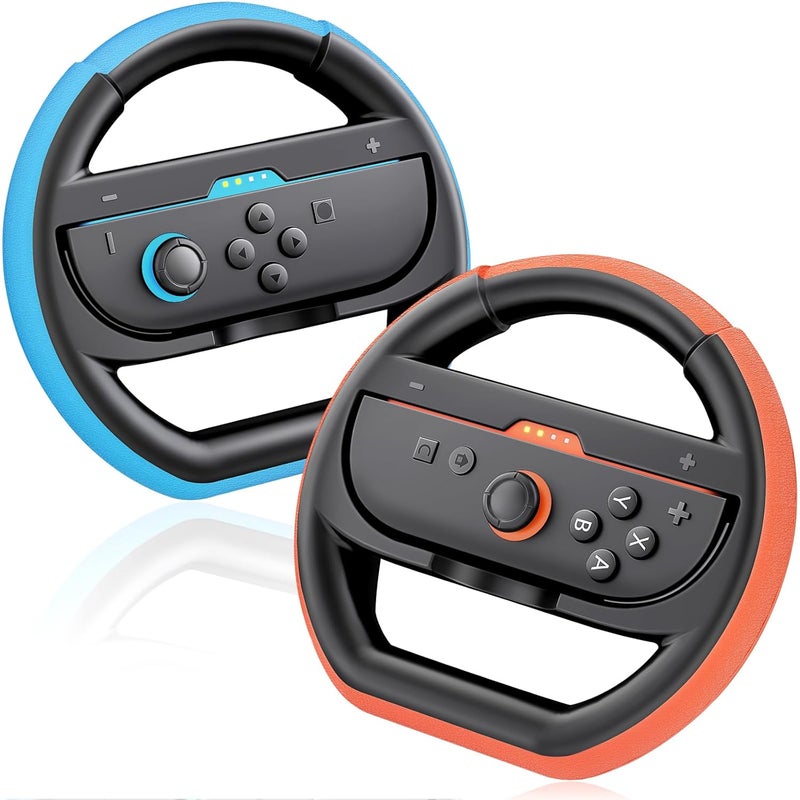 Deruitu 2 Packs Steering Wheels Compatible with Nintendo Switch 2 Controller, Switch 2 Racing Wheels Controller Accessories for Mario Kart World - Image 1